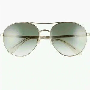 Kate Spade New York Joshelle 60mm Aviator Sunglasses in Gold/ Nude/Green NWT